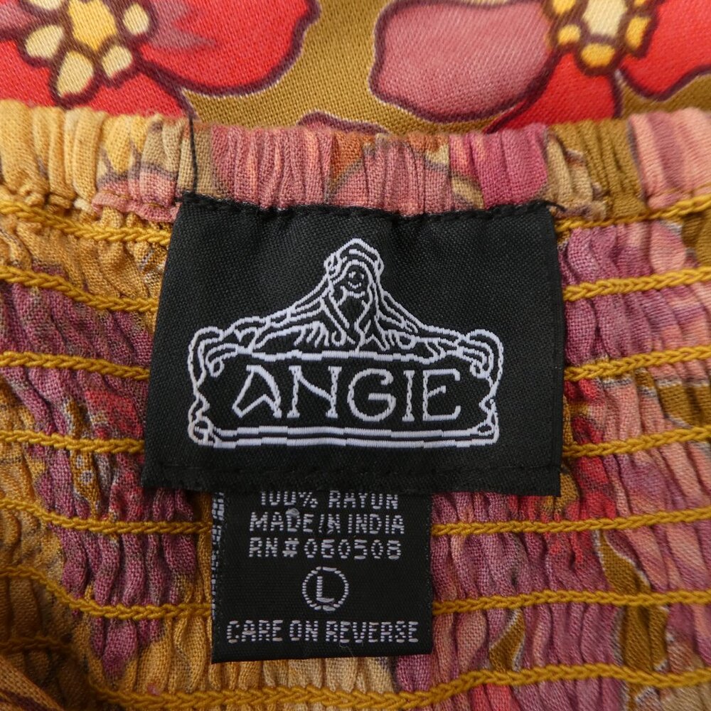 Angie Maxi Sundress Floral Twist Bust Open Crochet Waist Tiered Skirt A Line L - Picture 8 of 9